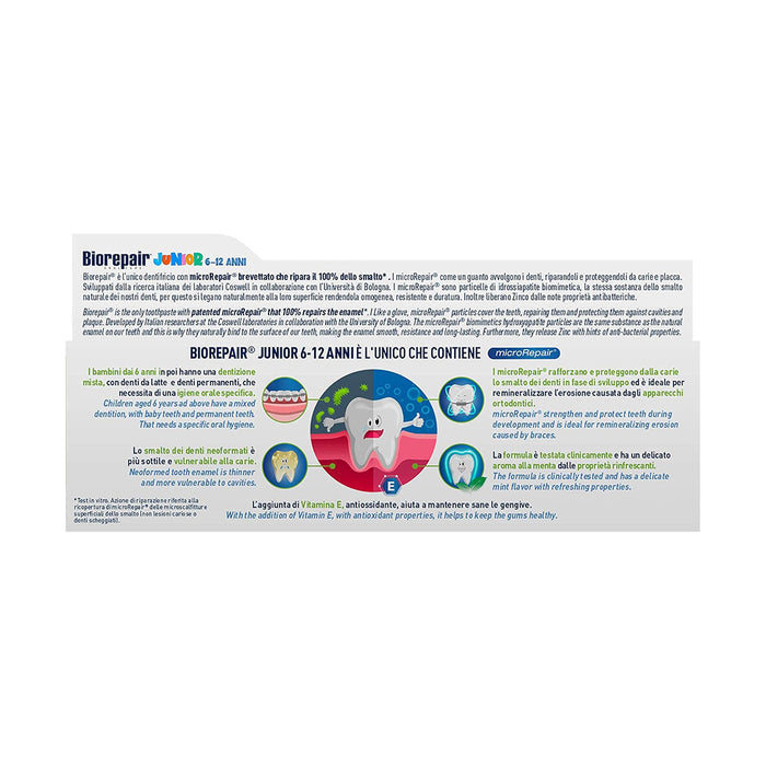 Biorepair Junior Toothpaste Mint - 75ml, Toothpaste