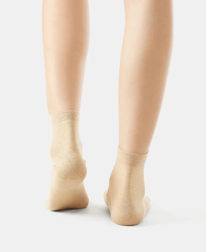 Compact Cotton Stretch Toe Socks with StayFresh Treatment - Skin (Pack of 2)