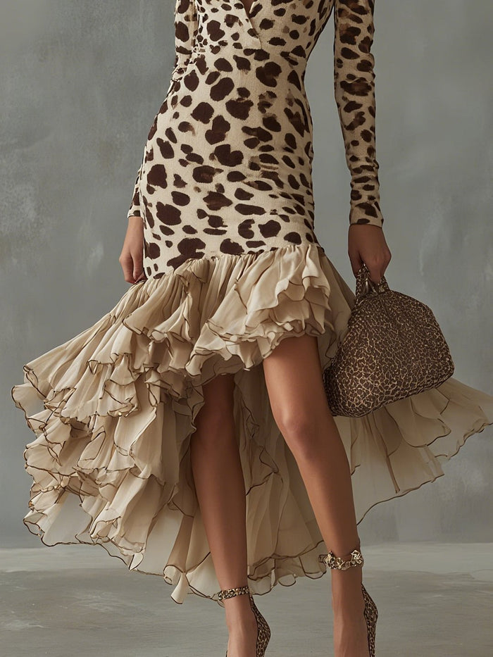 Eleonora · Animal Print Frill Dress 🖤