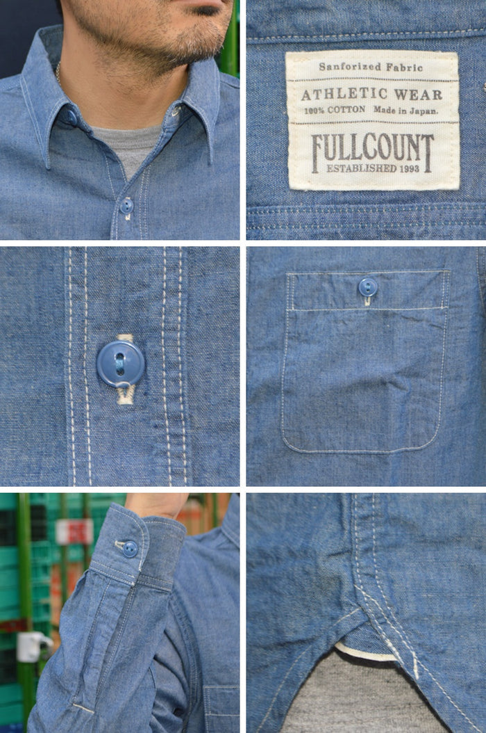 FULL COUNT "4810" CHAMBRAY SHIRT(BLUE)
