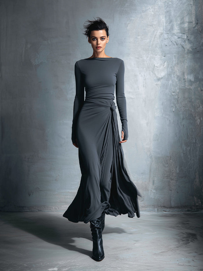 Gabriella β Long dress with side knot π€