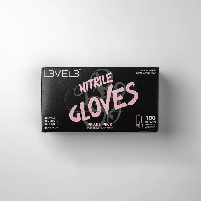 L3VEL3 ™ Nitrile Gloves 100 Pack - Pearl Pink