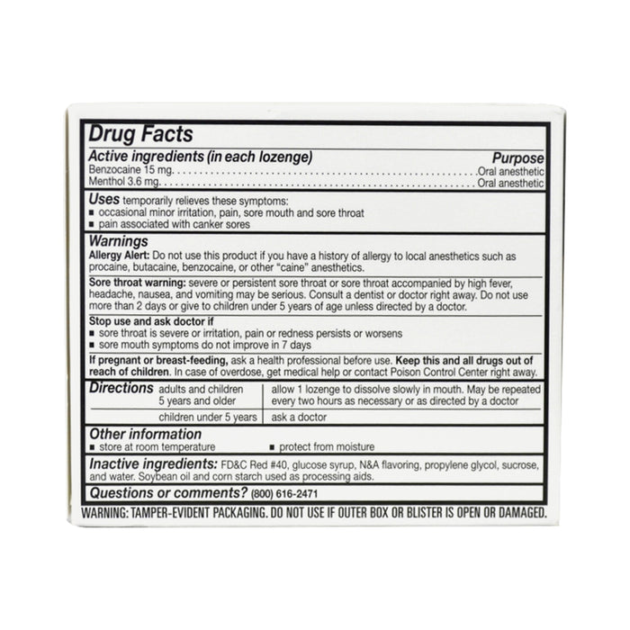 Major Sore Throat Relief Lozenges, 18 count - 00904625549 - LL Medico