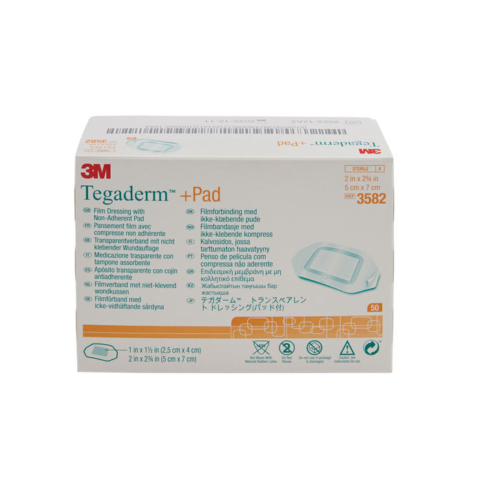 3M Tegaderm +Pad Transparent Film Dressing with Non-Adherent Pad — 2" x 2.75"