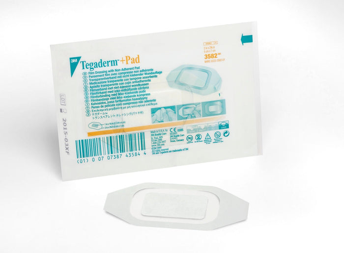 3M Tegaderm +Pad Transparent Film Dressing with Non-Adherent Pad - 3582 - LL Medico