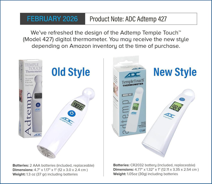 ADC Adtemp Temporal Contact Thermometer - 427Q-Single - LL Medico