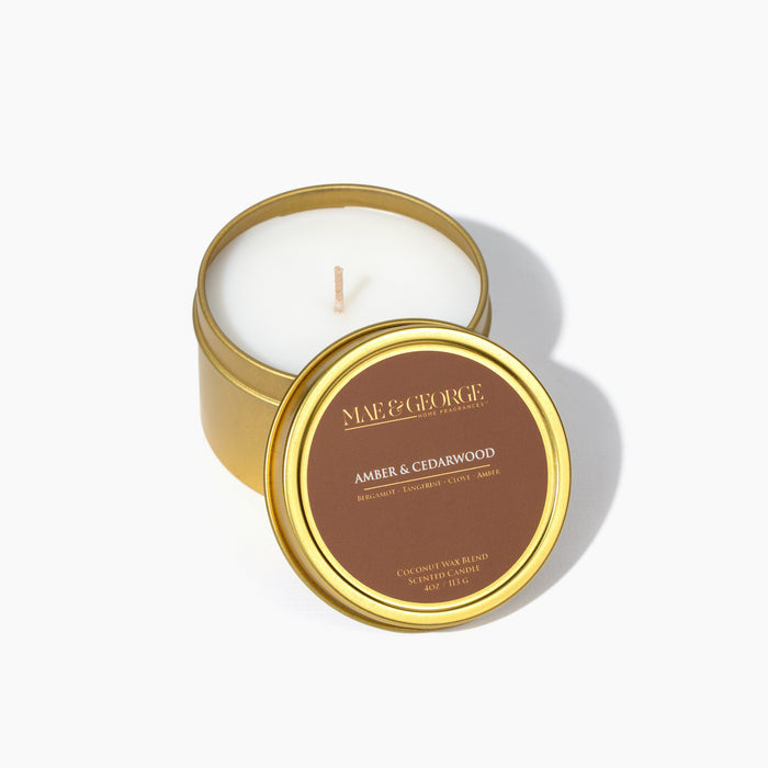Amber & Cedarwood Travel Candle