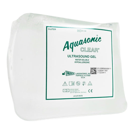 Aquasonic Clear Ultrasound Gel, High Viscosity, 5 Liter Jug, NonSterile - 03-50-Case - LL Medico
