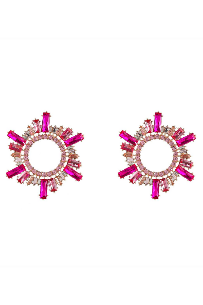 Athena Crystal Hoop Earrings