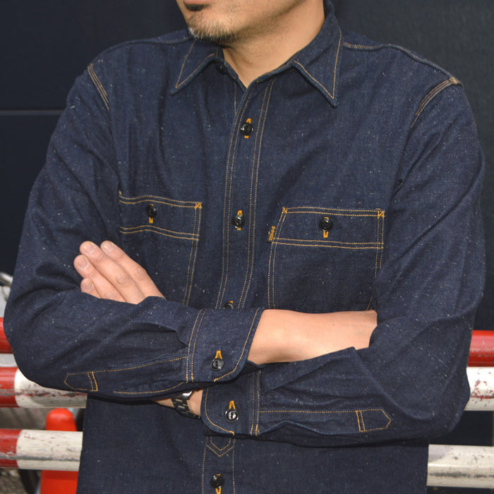 BIG JOHN、MS005E、10oz Selvedge Denim Work Shirt