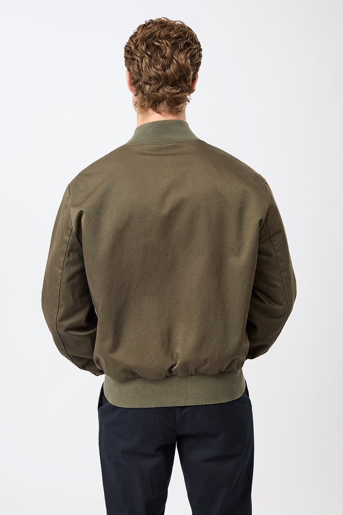 Bomberjacke mit Rippenbund aus Bio-Baumwolle (Stone Moss)