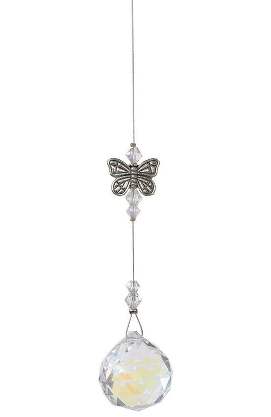 Butterfly Crystal Suncatcher  – Aurora Borealis (Iridescent) Finish