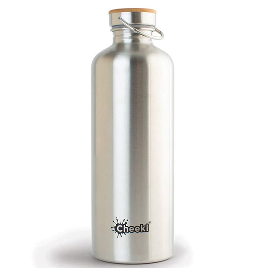 Cheeki 1.6L XL Stainless Steel Water Bottle - Silver