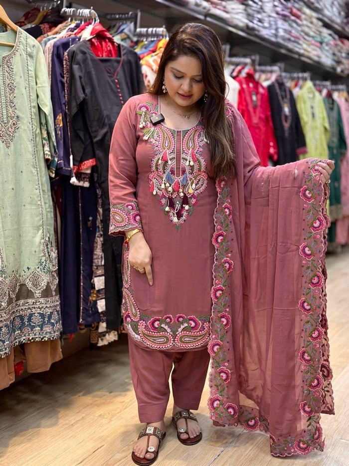 Chic Attire Featuring Artistic Floral Design