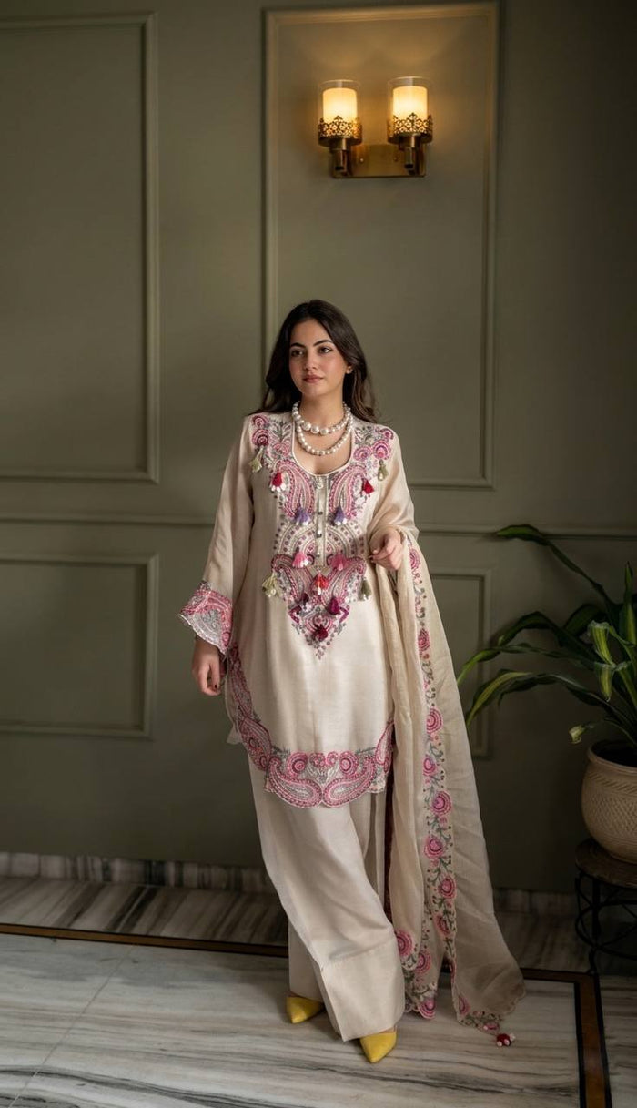 Chic Attire Featuring Artistic Floral Design