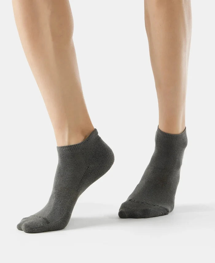 Compact Cotton Low Show Socks with StayFresh Treatment - Gunmetal-6