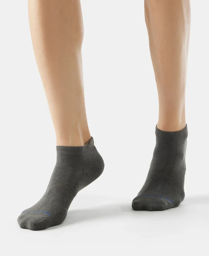 Compact Cotton Low Show Socks with StayFresh Treatment - Gunmetal-7