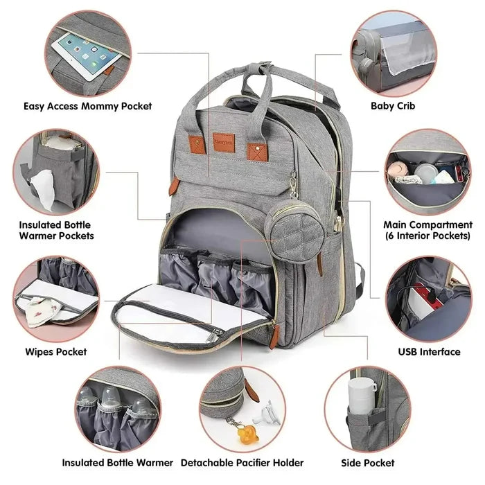 3-in-1 Baby Diaper Backpack