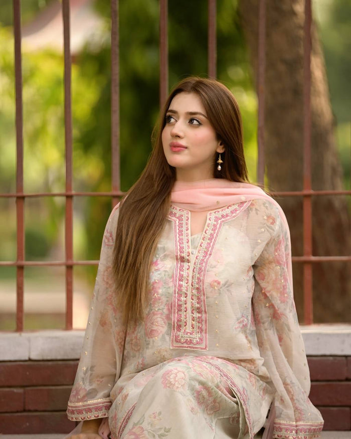 Elegant Essence The Allure of a Woman in a Graceful White Salwar Suit