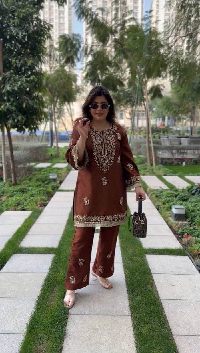 Elegant Stroll in Traditional Attire