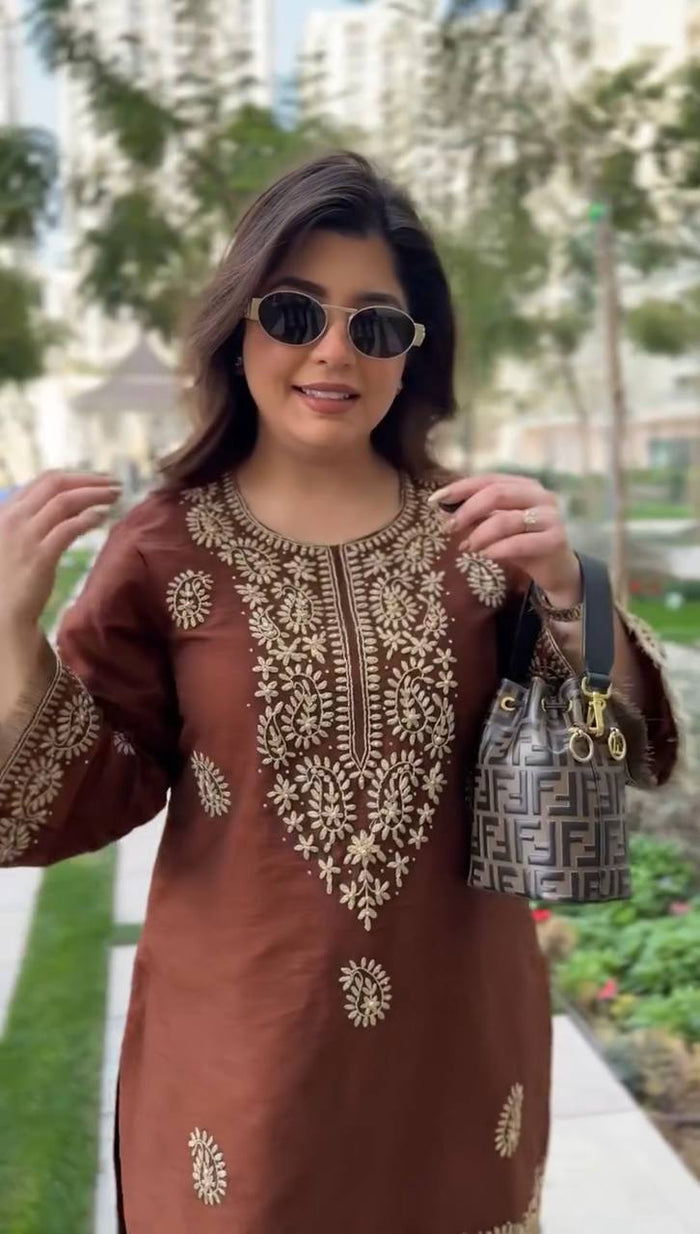 Elegant Stroll in Traditional Attire