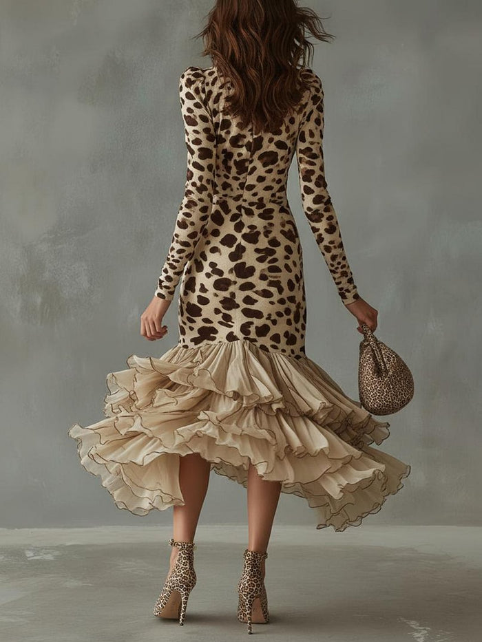 Eleonora · Animal Print Frill Dress 🖤