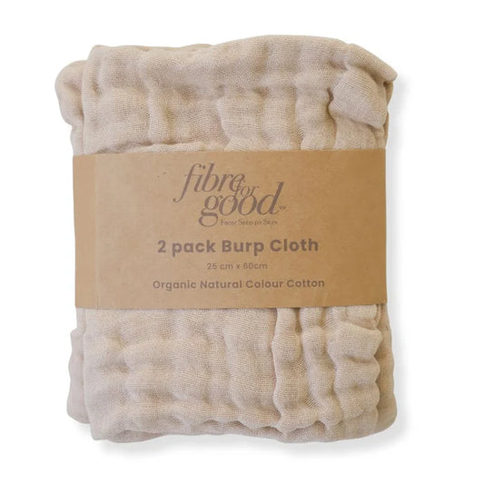 Fibre For Good Cotton Muslin Burp Cloth 2pk