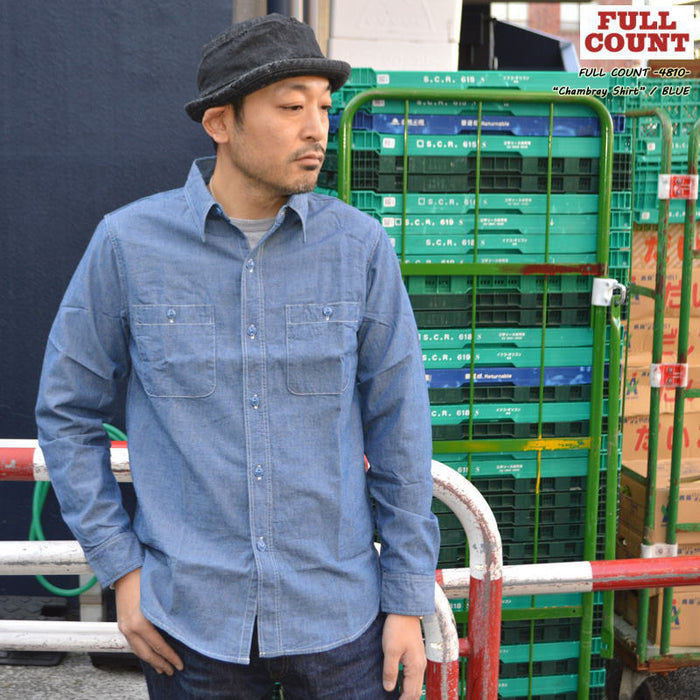 FULL COUNT "4810" CHAMBRAY SHIRT(BLUE)