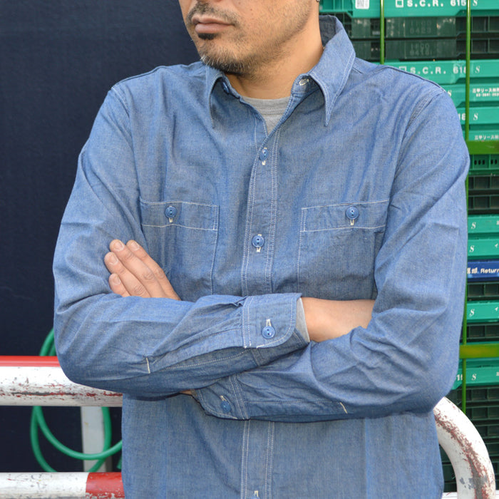FULL COUNT "4810" CHAMBRAY SHIRT(BLUE)