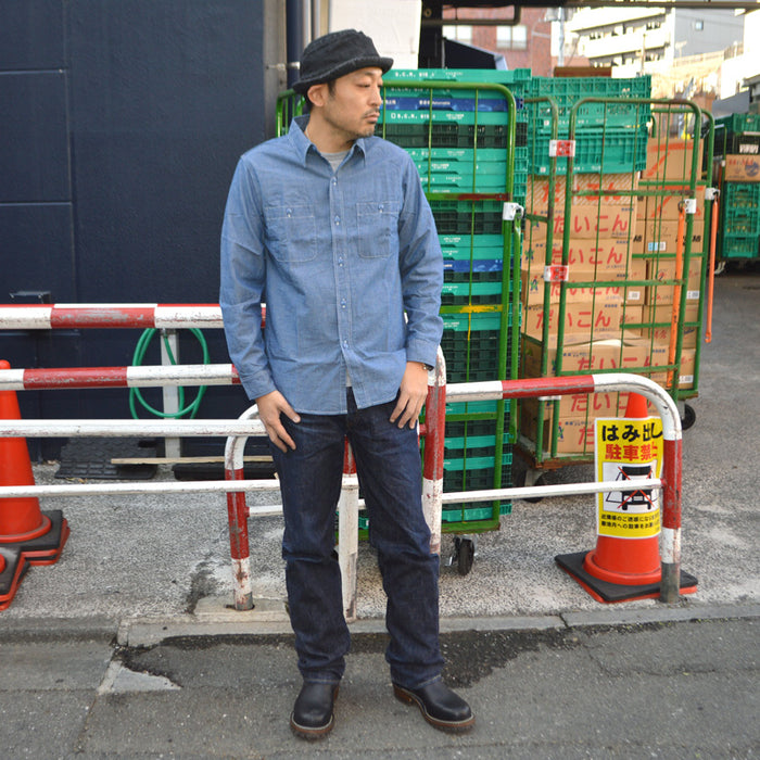 FULL COUNT "4810" CHAMBRAY SHIRT(BLUE)