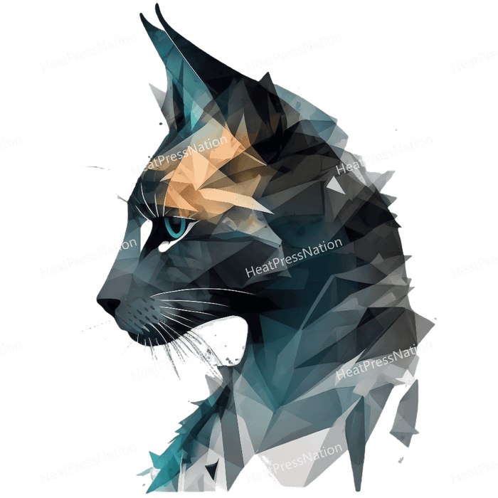 Geometric Dark Cat Design - HeatPressNation