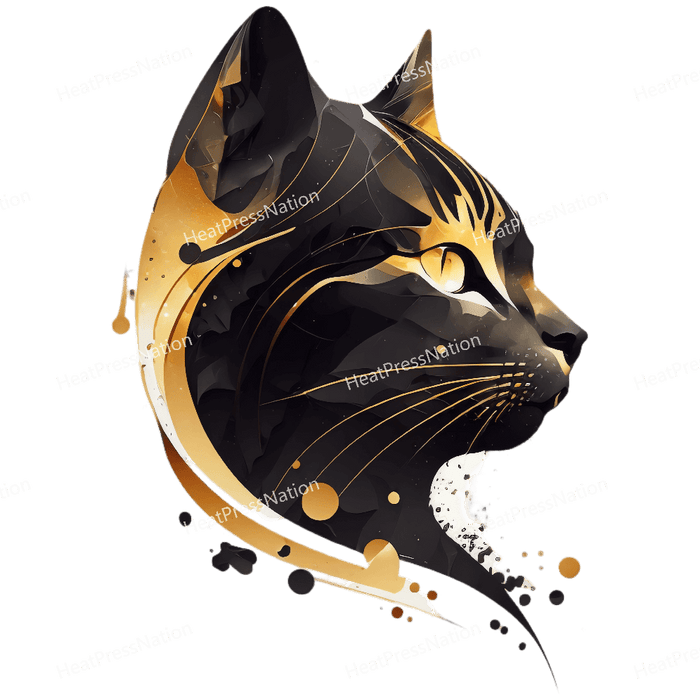 Golden Dark Cat Design - HeatPressNation