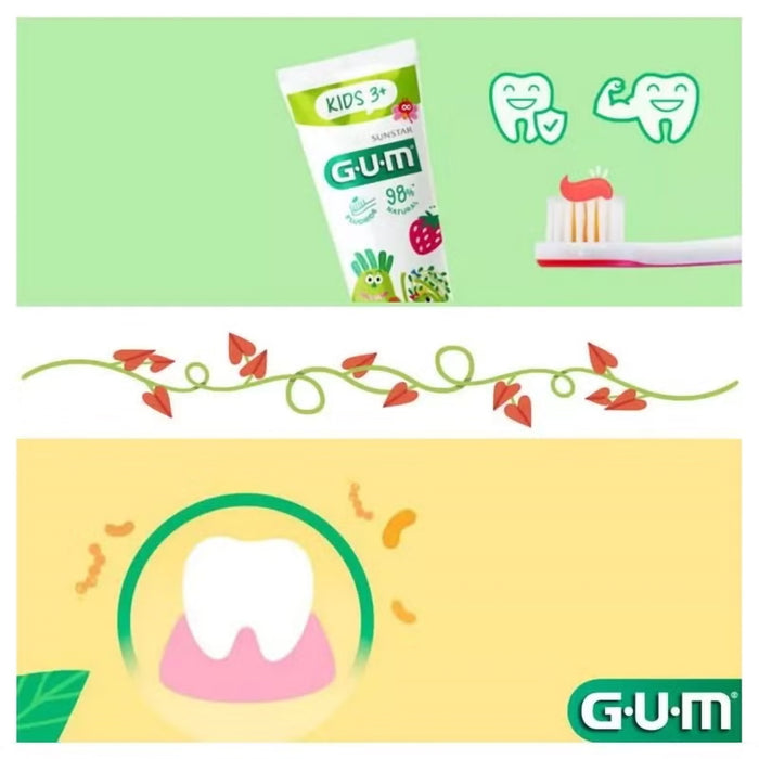GUM Kids Toothpaste 3+ Years 50ml - Strawberry Flavor (3000MEA1), Toothpaste