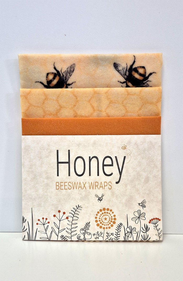 HONEY Beeswax Wraps - Golden Honey Bees