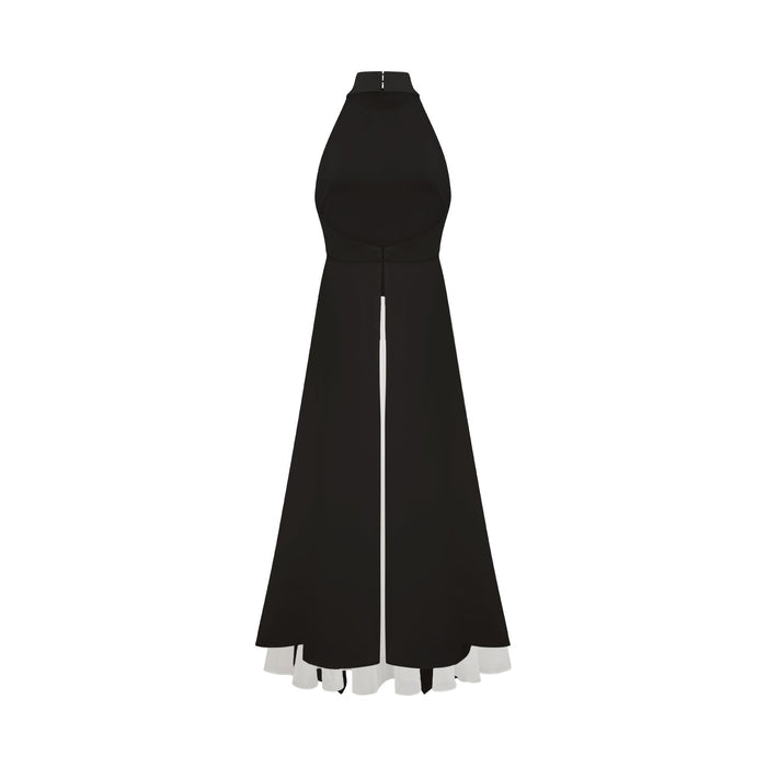 Inés halterneck layered long dress