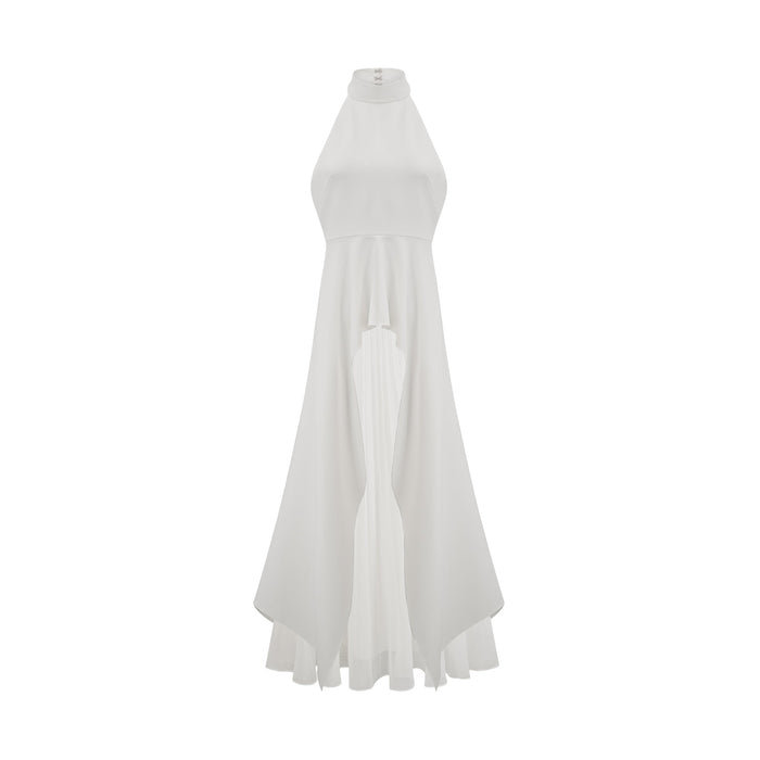 Inés halterneck layered long dress