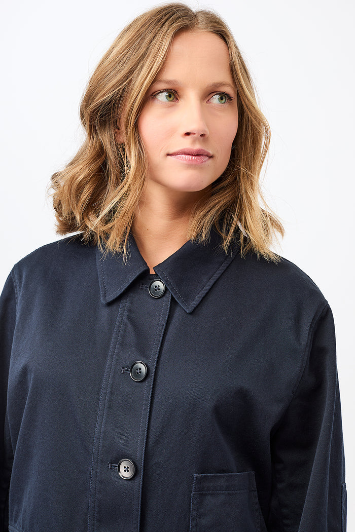Kurze Jacke mit Knöpfen (Navy)