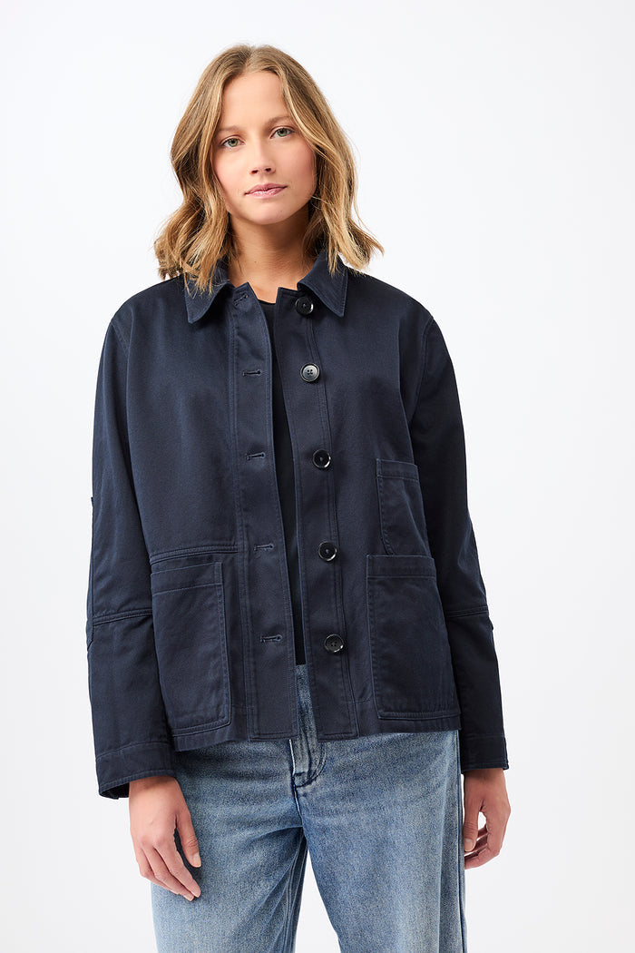 Kurze Jacke mit Knöpfen (Navy)