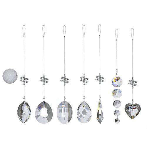 Large Egyptian Eye Crystal Suncatcher  – Clear Beaded