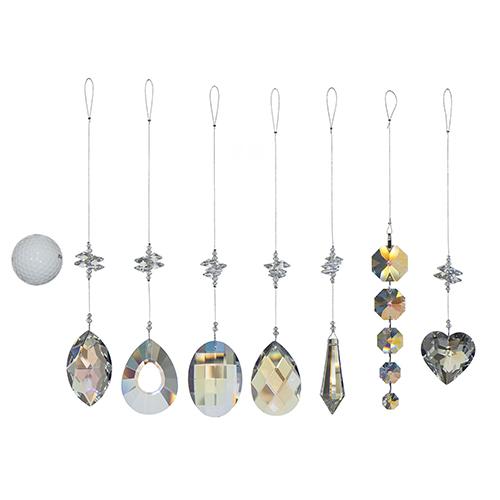 Large Faceted Tear Drop Crystal Suncatcher  – Aurora Borealis (Iridescent) Finish