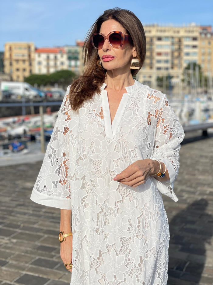 Luana Dress in White Lace 🖤