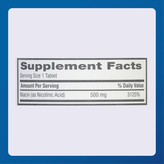 Major Niacin (B3) Dietary Supplement, 500 mg - 00904227260 - LL Medico
