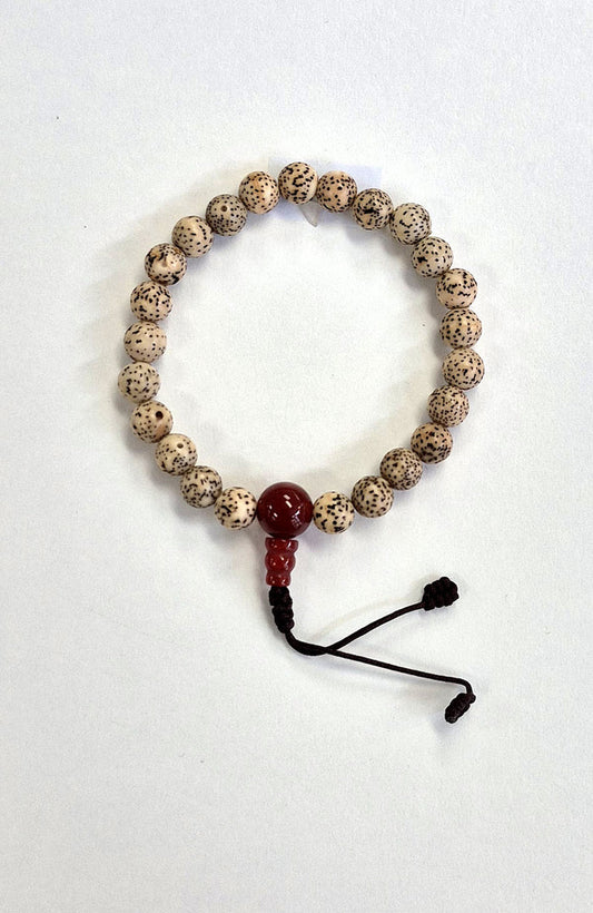 Mala Bracelet - Lotus Seed with Carnelian