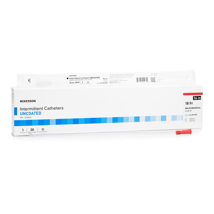 McKesson Coude Tip PVC Urethral Catheter, Male/Universal - 16-M1618C-Box - LL Medico