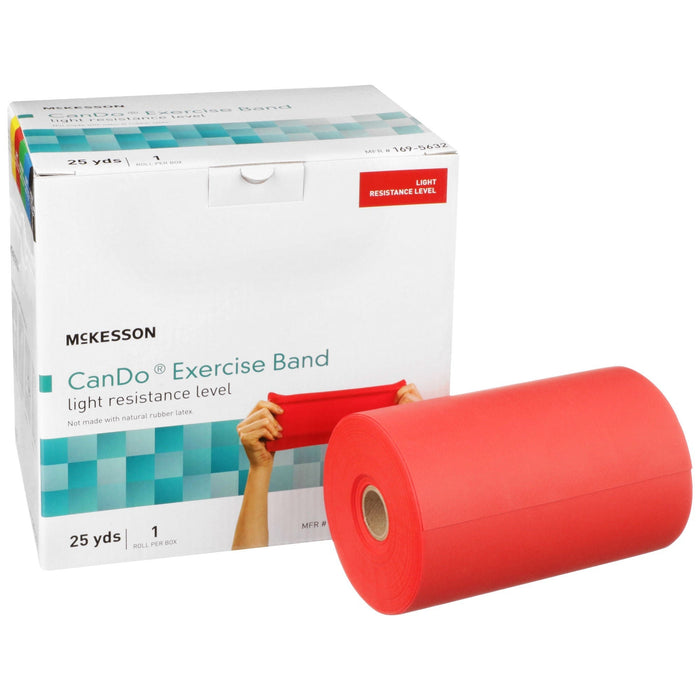 McKesson Exercise Resistance Band, Red, Light, 25 Yard - 169-5632-Single - LL Medico