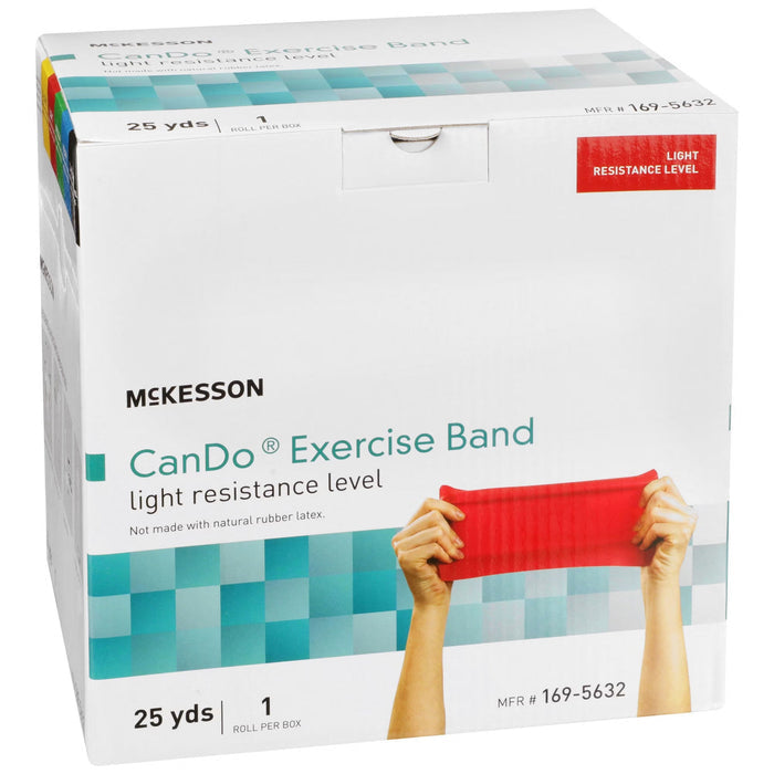 McKesson Exercise Resistance Band, Red, Light, 25 Yard - 169-5632-Single - LL Medico