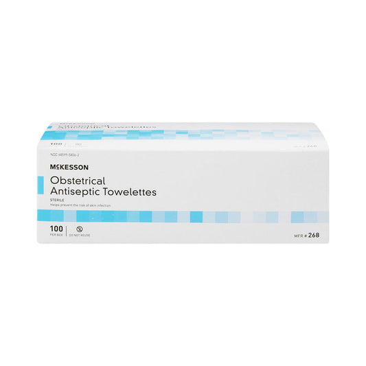 McKesson Obstetrical Antiseptic Towelettes, Sterile, 100 Count Box