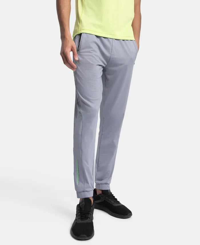 Microfiber Elastane Stretch Jogger with Zipper Pockets and StayDry Treatment - CP Grey