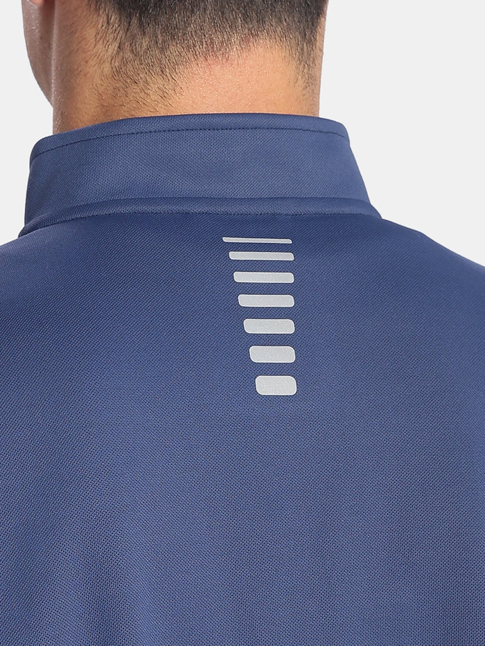 Microfiber Fabric Jacket with StayFresh Treatment - Navy & Grey