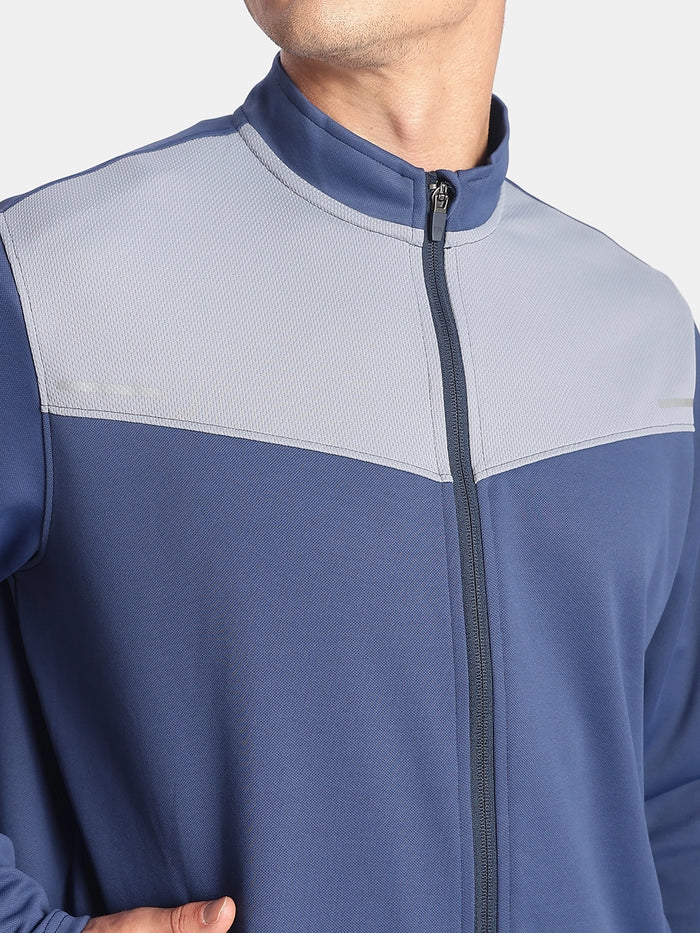 Microfiber Fabric Jacket with StayFresh Treatment - Navy & Grey